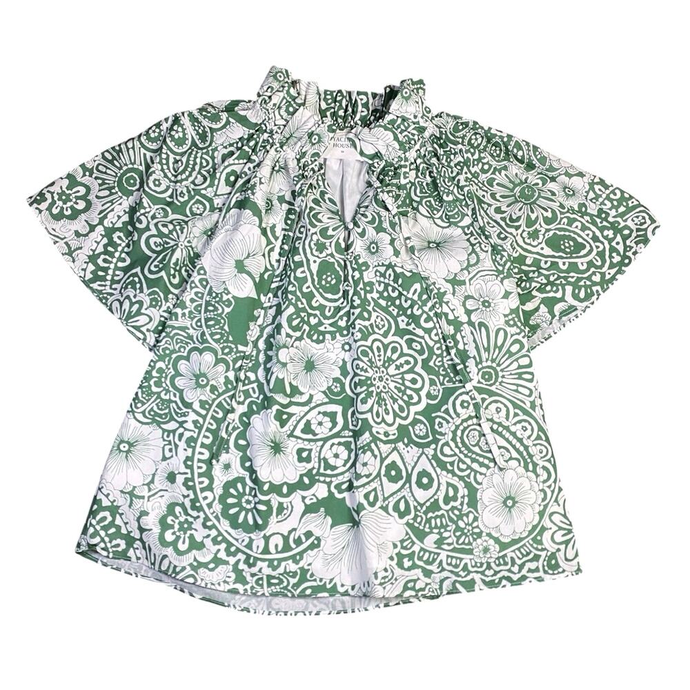 Hyacinth House x Tuckernuck Floral Ruffle Thea Blouse - XS